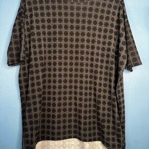 LuLaRoe Irma Black Diamond-Pattern Short Sleeve Shirt, size S